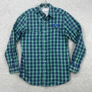 Southern‎ Tide Shirt Mens Small Blue Green Classic Fit Fishing Vented Roll Tab